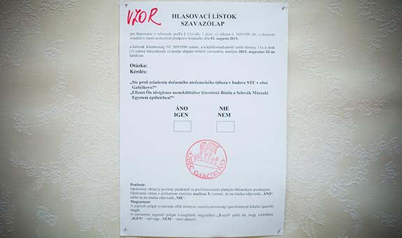 Utečenci a referendum v Gabčíkove