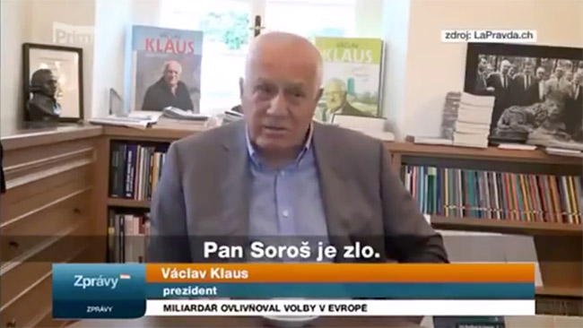 Václav Klaus - George Soroš je zlo 